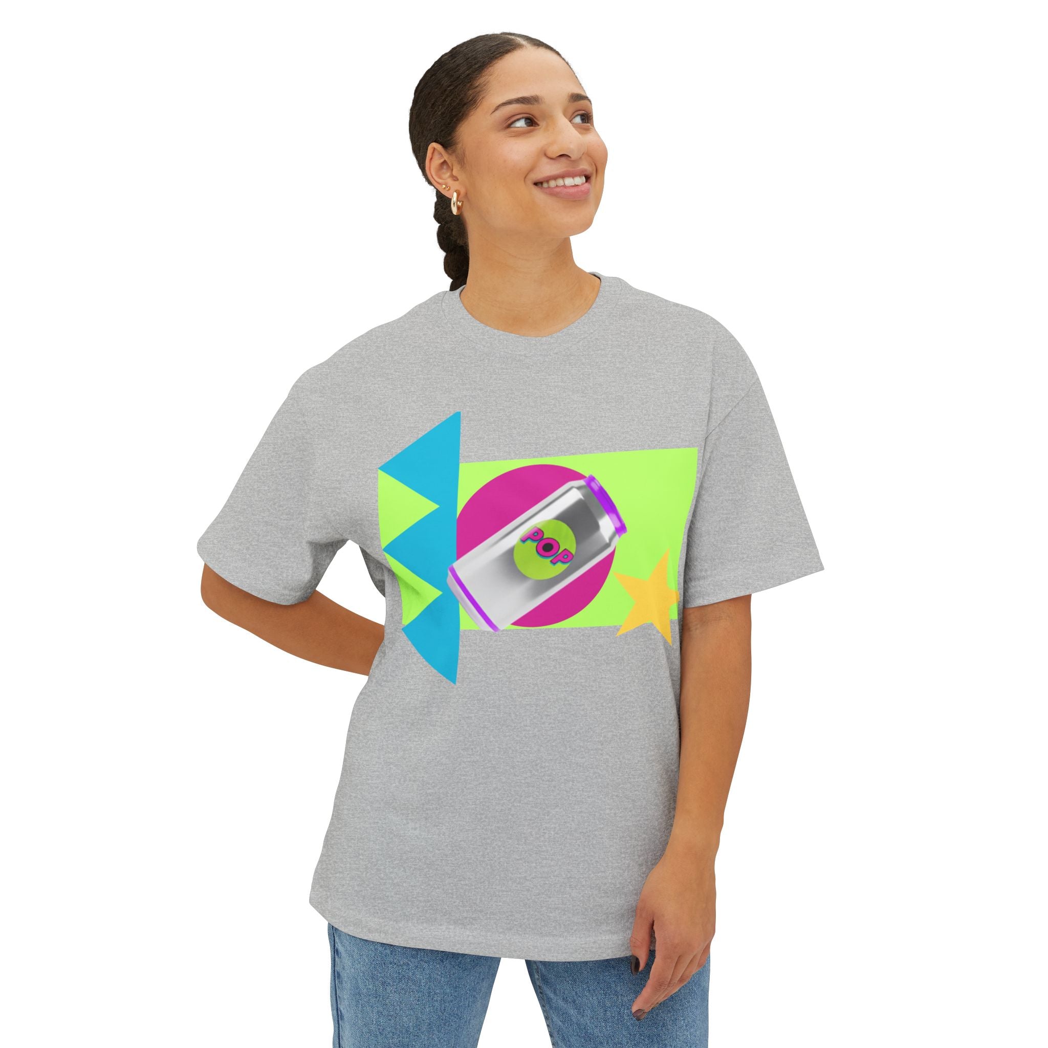 Oversized Tee - 90's Colors Soda Pop Shirt, Bright, Colorful Unisex Tee
