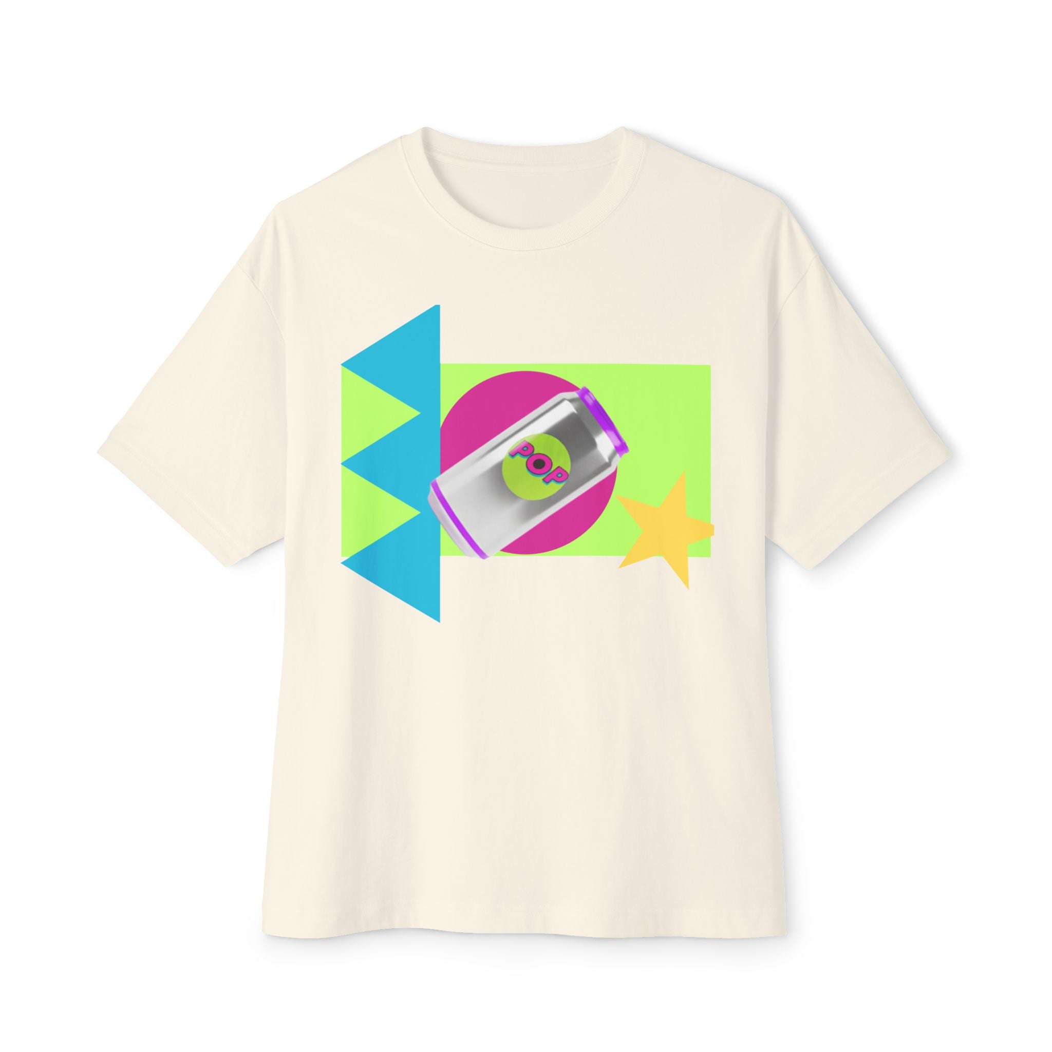 Oversized Tee - 90's Colors Soda Pop Shirt, Bright, Colorful Unisex Tee
