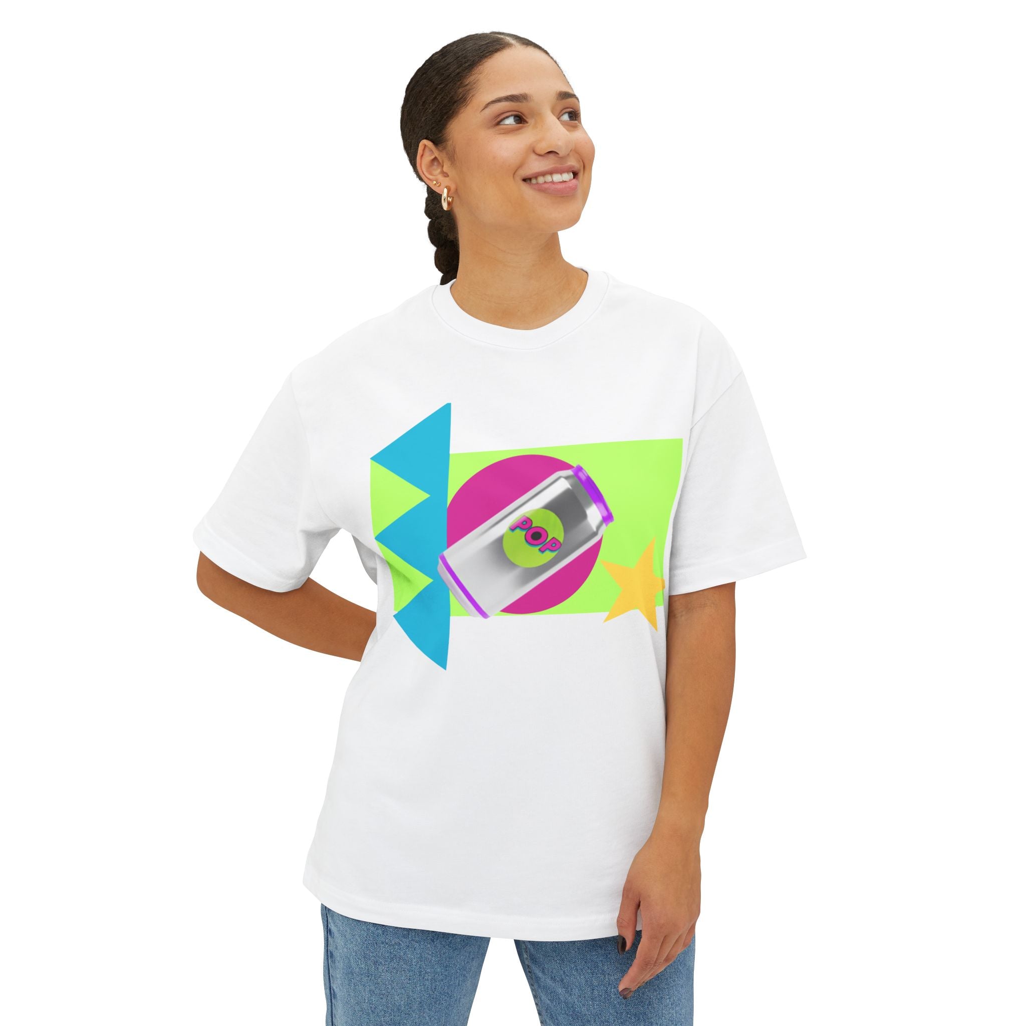 Oversized Tee - 90's Colors Soda Pop Shirt, Bright, Colorful Unisex Tee