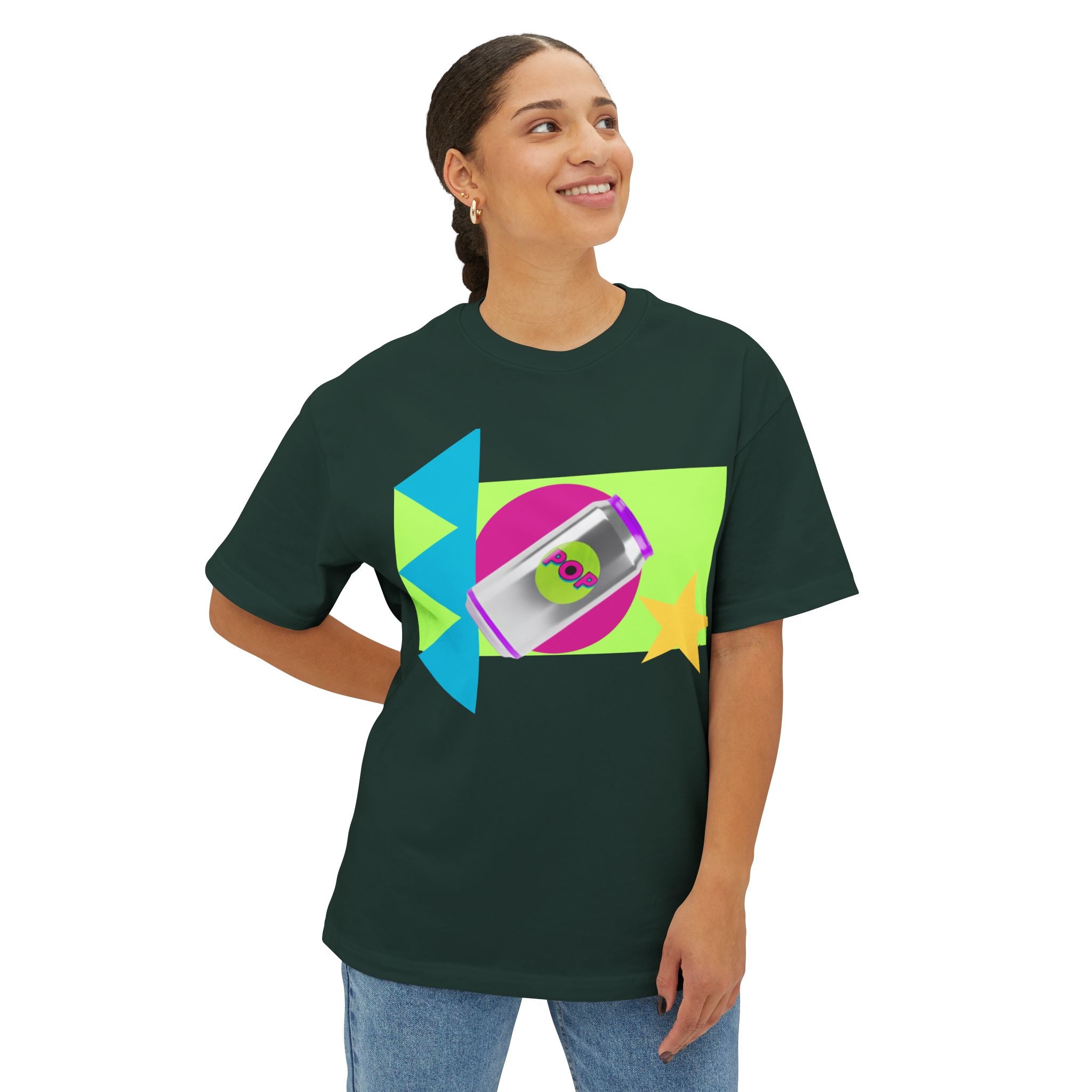 Oversized Tee - 90's Colors Soda Pop Shirt, Bright, Colorful Unisex Tee