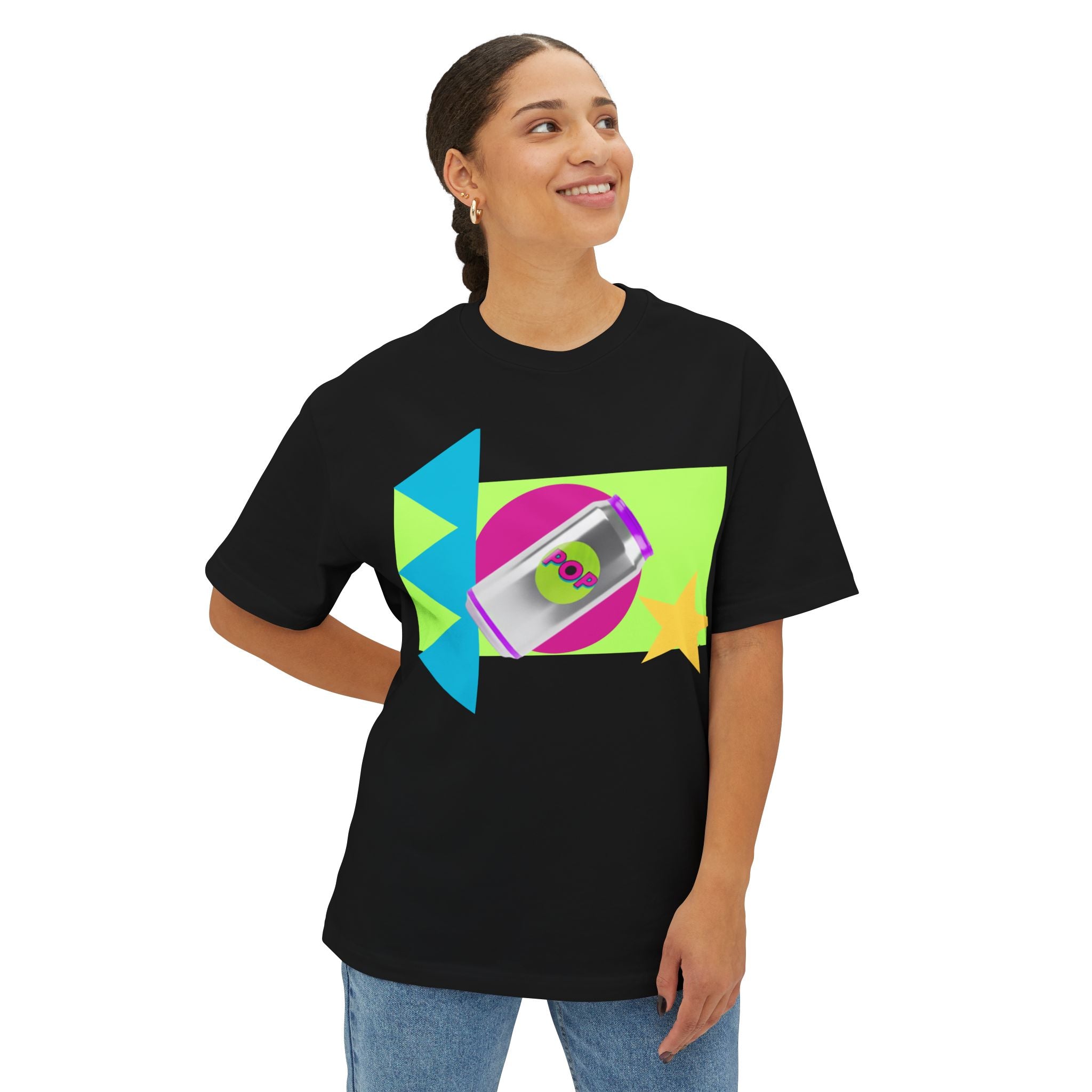 Oversized Tee - 90's Colors Soda Pop Shirt, Bright, Colorful Unisex Tee