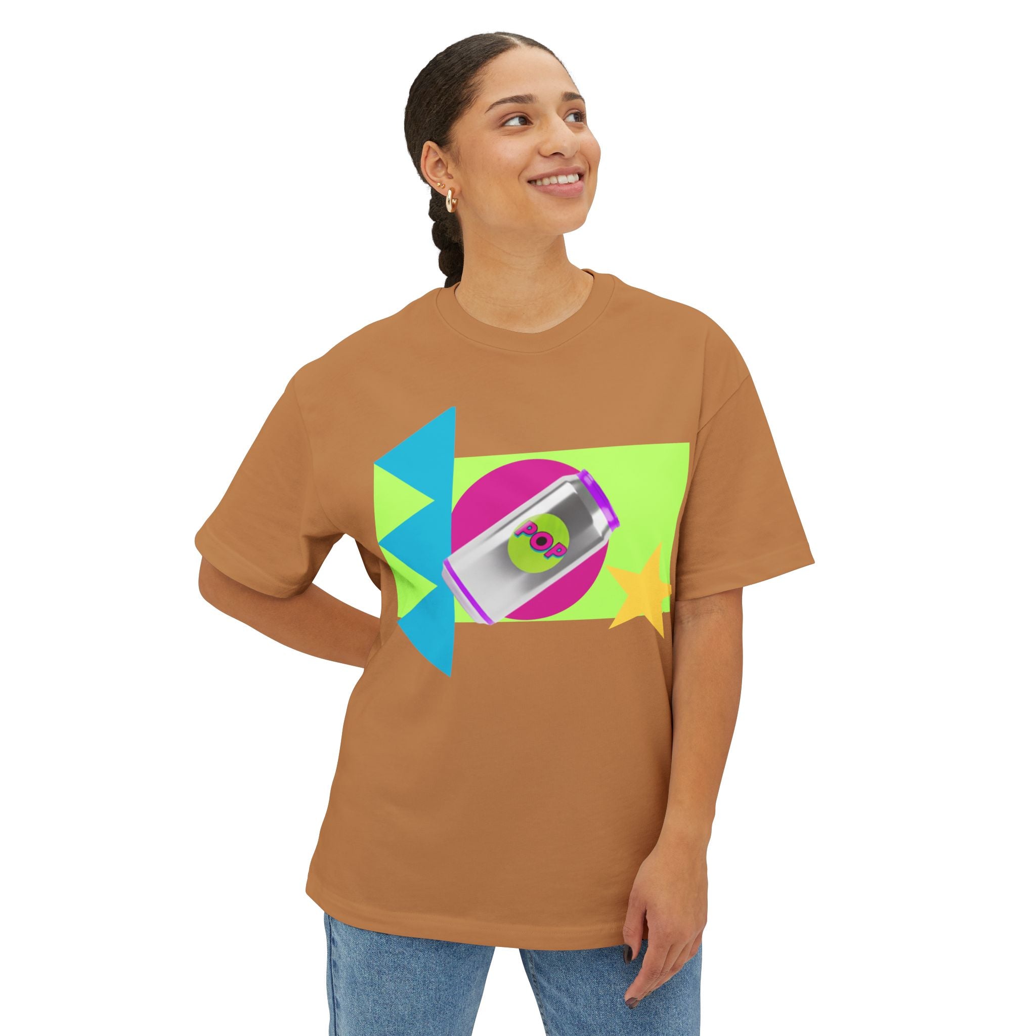 Oversized Tee - 90's Colors Soda Pop Shirt, Bright, Colorful Unisex Tee
