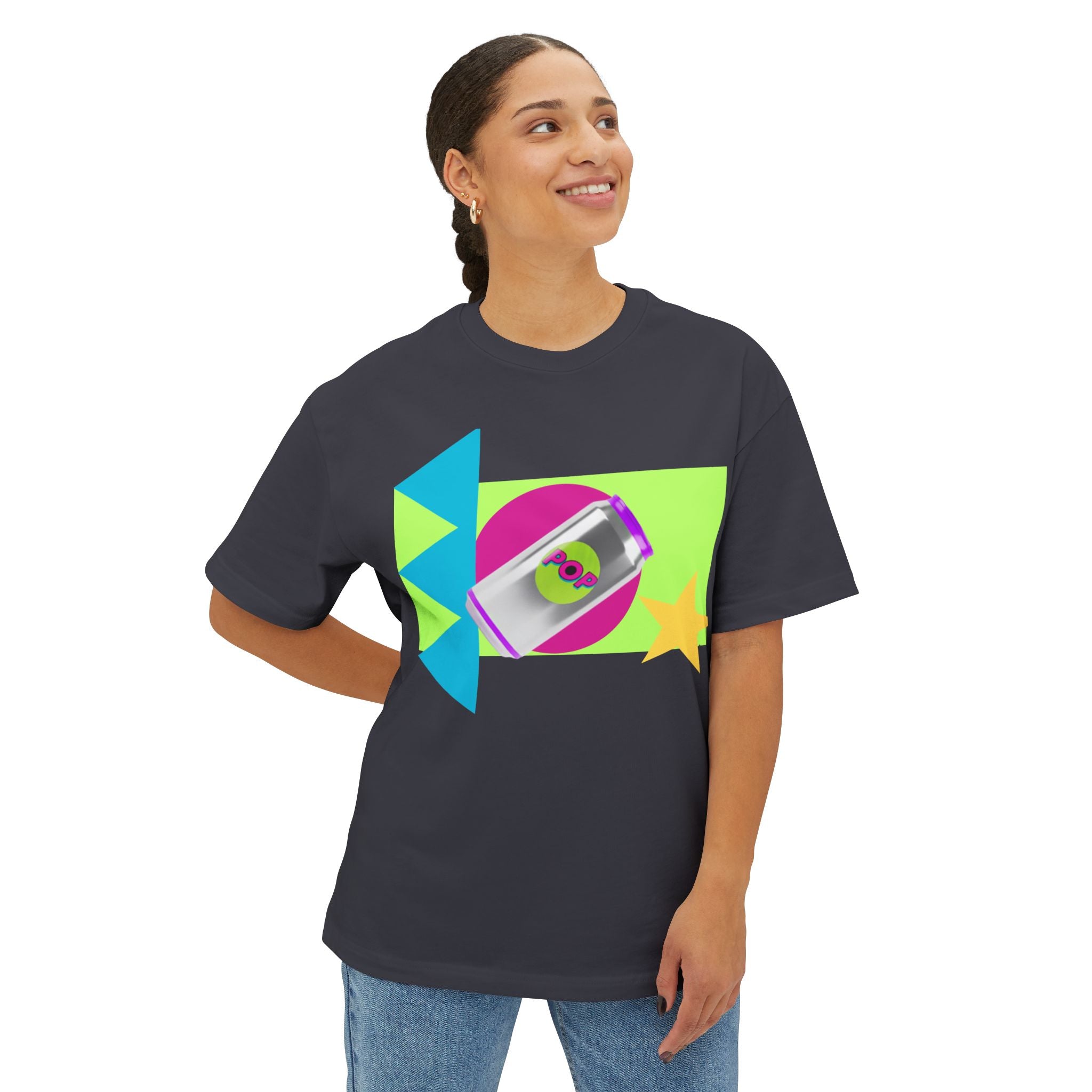 Oversized Tee - 90's Colors Soda Pop Shirt, Bright, Colorful Unisex Tee